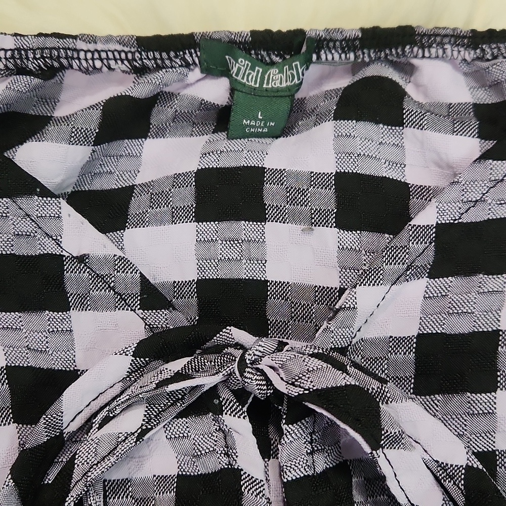 Wild Fable Lavender & Black Goth Babydoll Gingham Mini Dress - Picture 2 of 3